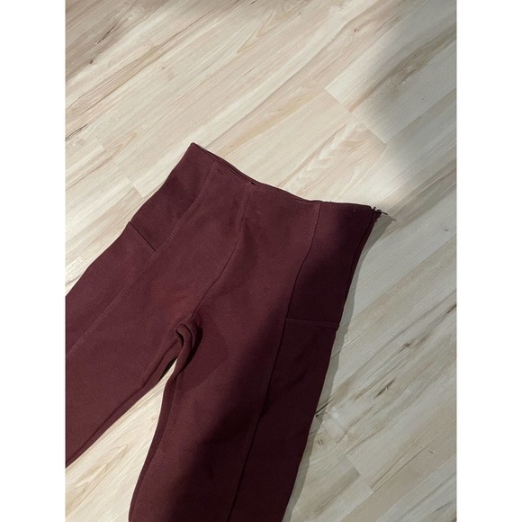 Zara burgundy wine side zip leggings size small - Picture 3 of 7